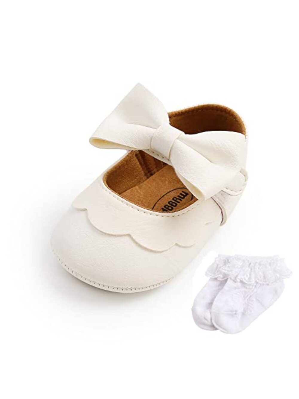Baby Girls Mary Jane Flats PU Leather Anti-Slip Bow Toddler Shoes